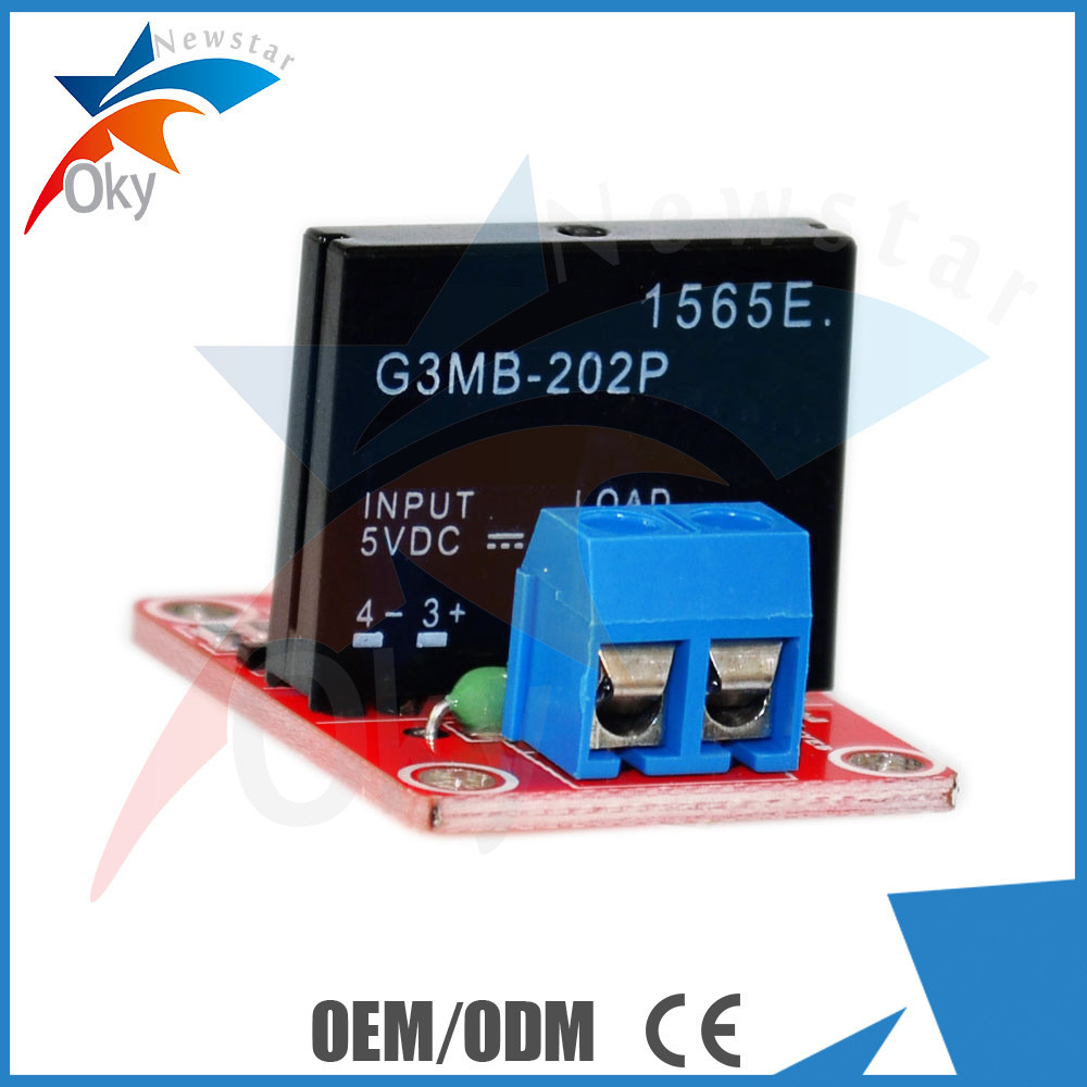 고체 Arduino 2A 240V SSR를 위한 1개의 채널 저수준 릴레이 모듈 image.