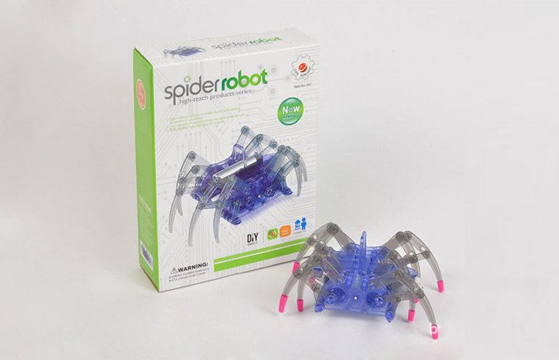 아이를 위한 파란 지적인 거미 로봇 DIY 교육 장난감